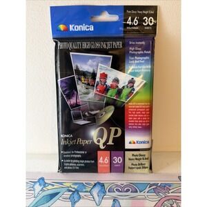 Konica QP Inkjet Photo Paper Photo Glossy 4x6 30 Sheets 10.4 mil QP30PCGH